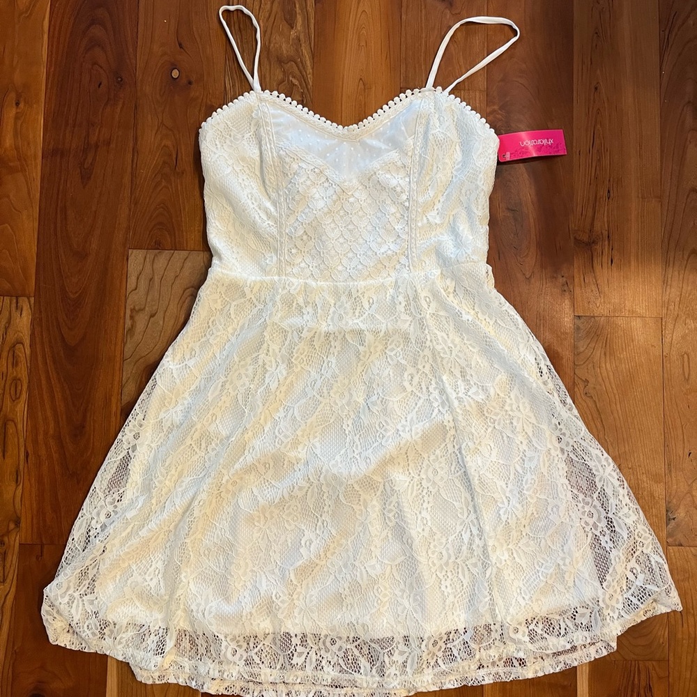 NWT White lace spaghetti strap dress